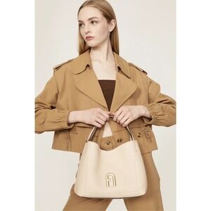 FURLA tote bag PRIMULA hobo bag Natural Beige SOFT gold Hardware